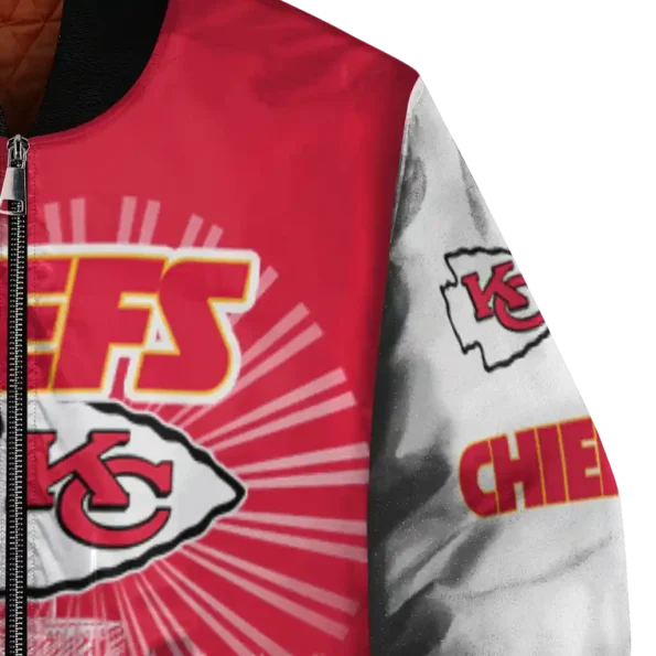 personalized kansas city chiefs ferris arena red white bomber jacket premium grade