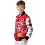 personalized kansas city chiefs ferris arena red white bomber jacket best selling