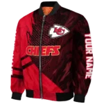 personalized kansas city chiefs hexagon mesh red black bomber jacket best selling