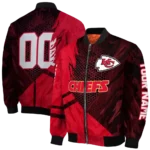 personalized kansas city chiefs hexagon mesh red black bomber jacket best selling