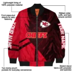 personalized kansas city chiefs hexagon mesh red black bomber jacket best selling