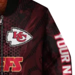 personalized kansas city chiefs hexagon mesh red black bomber jacket best selling