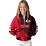 personalized kansas city chiefs hexagon mesh red black bomber jacket best selling