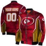 personalized kansas city chiefs power plate red bomber jacket best selling