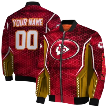 personalized kansas city chiefs power plate red bomber jacket fashion forward