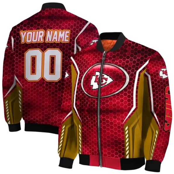 personalized kansas city chiefs power plate red bomber jacket fashion forward