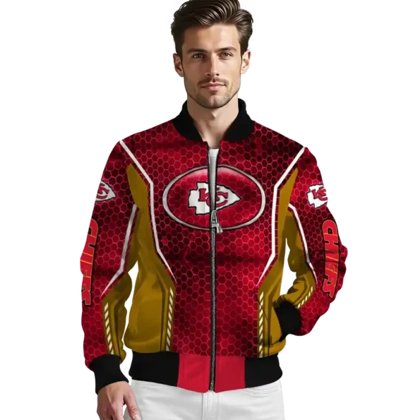 personalized kansas city chiefs power plate red bomber jacket high quality