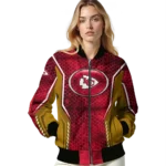 personalized kansas city chiefs power plate red bomber jacket best selling