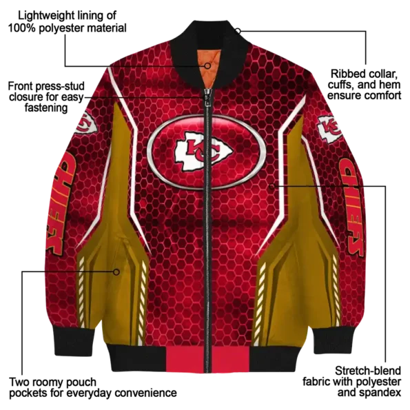 personalized kansas city chiefs power plate red bomber jacket new arrival