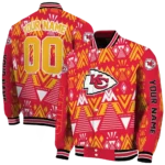 personalized kansas city chiefs pyramid shapes red varsity jacket best selling