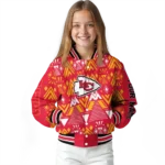 personalized kansas city chiefs pyramid shapes red varsity jacket best selling