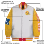 personalized kansas city chiefs speckled arms red gray varsity jacket best selling