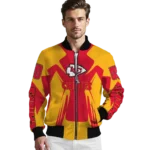 personalized kansas city chiefs spider mark red gold crocs bomber jacket best selling
