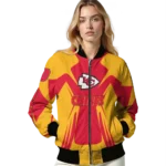 personalized kansas city chiefs spider mark red gold crocs bomber jacket best selling