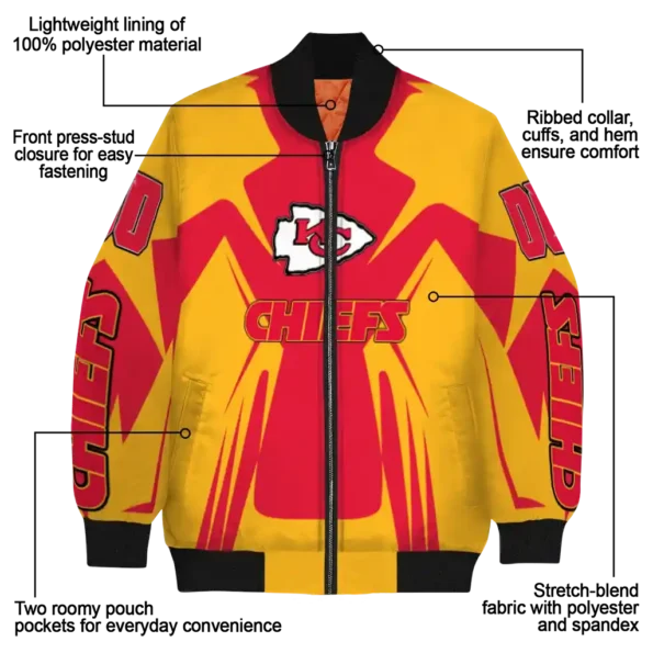 personalized kansas city chiefs spider mark red gold crocs bomber jacket new arrival