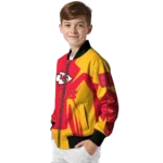 personalized kansas city chiefs spider mark red gold crocs bomber jacket best selling