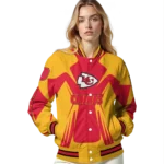 personalized kansas city chiefs spider mark red gold crocs varsity jacket best selling.webp