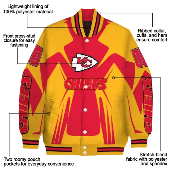 personalized kansas city chiefs spider mark red gold crocs varsity jacket new arrival.webp
