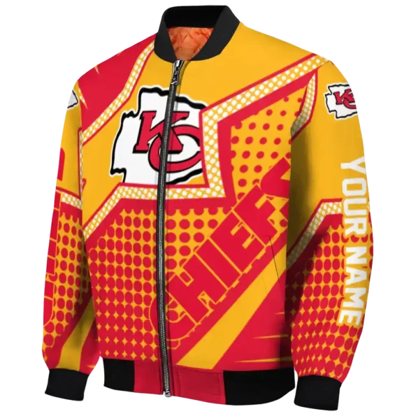 personalized kansas city chiefs star burst red bomber jacket best selling