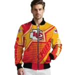 personalized kansas city chiefs star burst red bomber jacket best selling