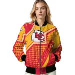 personalized kansas city chiefs star burst red bomber jacket best selling