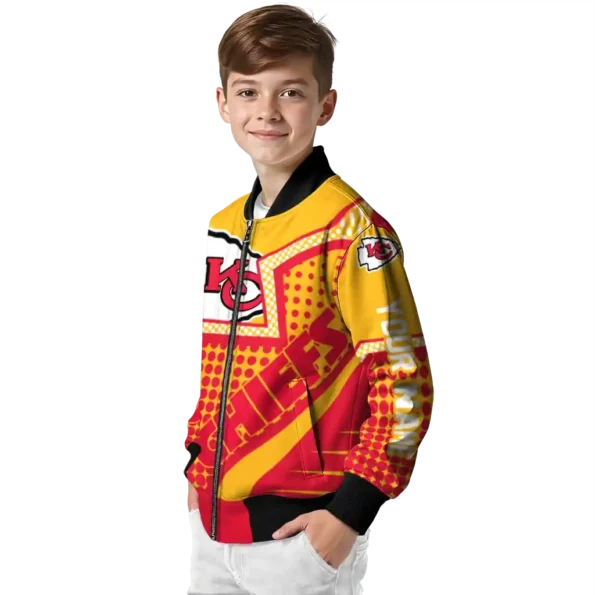 personalized kansas city chiefs star burst red bomber jacket trendy