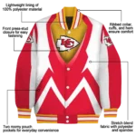 personalized kansas city chiefs v stripes red white varsity jacket best selling