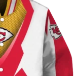 personalized kansas city chiefs v stripes red white varsity jacket best selling