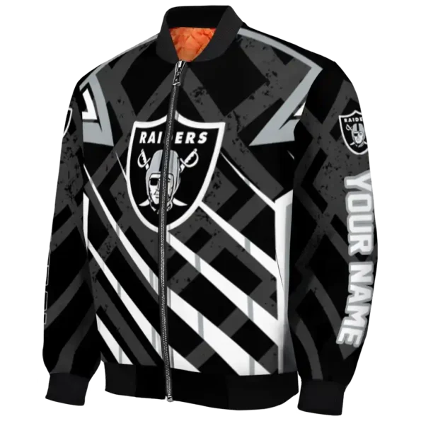 personalized las vegas raiders chevron angles black bomber jacket best selling