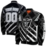 personalized las vegas raiders chevron angles black bomber jacket best selling