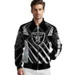 personalized las vegas raiders chevron angles black bomber jacket best selling