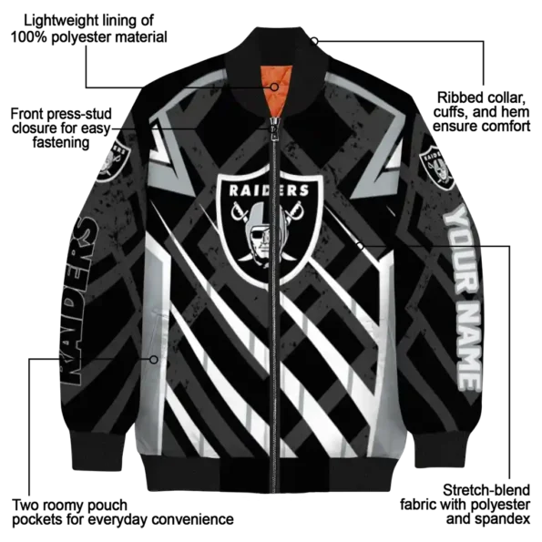 personalized las vegas raiders chevron angles black bomber jacket new arrival