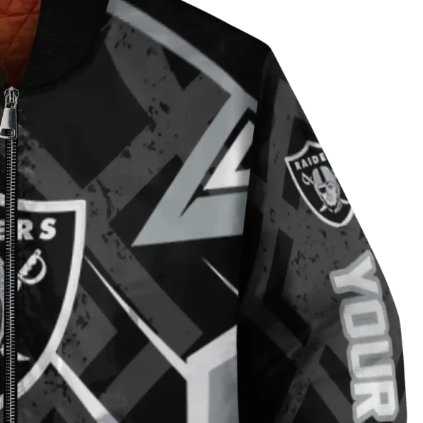 personalized las vegas raiders chevron angles black bomber jacket premium grade