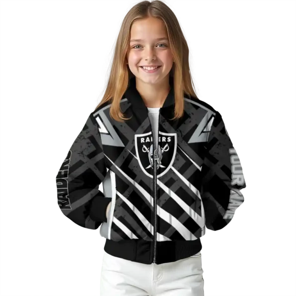 personalized las vegas raiders chevron angles black bomber jacket top rated