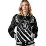 personalized las vegas raiders chevron angles black varsity jacket best selling