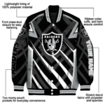 personalized las vegas raiders chevron angles black varsity jacket best selling