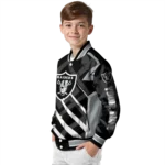 personalized las vegas raiders chevron angles black varsity jacket best selling