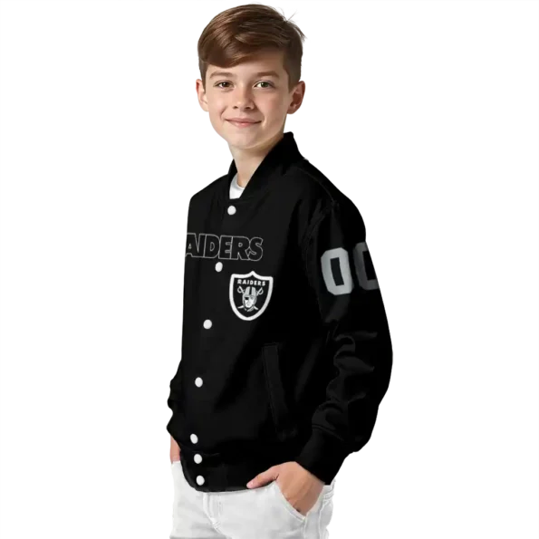 personalized las vegas raiders flame border black varsity jacket trendy