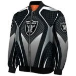 personalized las vegas raiders mesh chest grey crocs black bomber jacket best selling