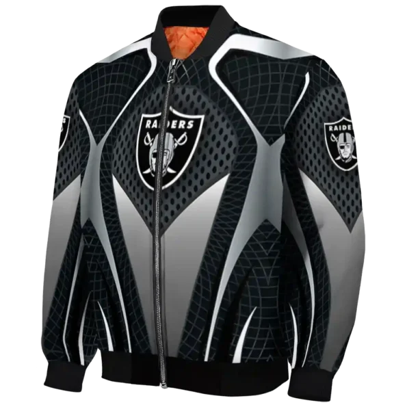 personalized las vegas raiders mesh chest grey crocs black bomber jacket best selling