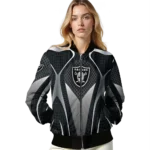 personalized las vegas raiders mesh chest grey crocs black bomber jacket best selling