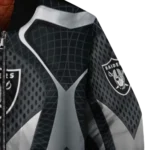 personalized las vegas raiders mesh chest grey crocs black bomber jacket best selling