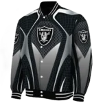 personalized las vegas raiders mesh chest grey crocs black varsity jacket best selling