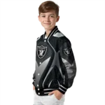 personalized las vegas raiders mesh chest grey crocs black varsity jacket best selling