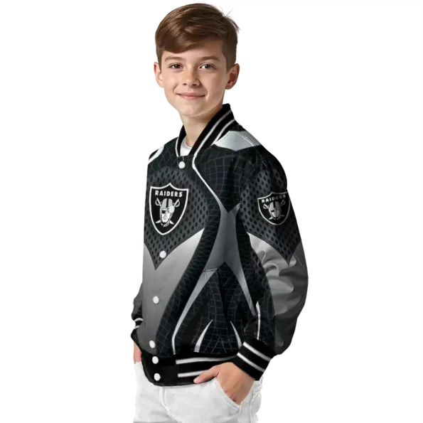 personalized las vegas raiders mesh chest grey crocs black varsity jacket trendy