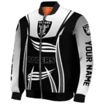 personalized las vegas raiders mesh effect black bomber jacket best selling