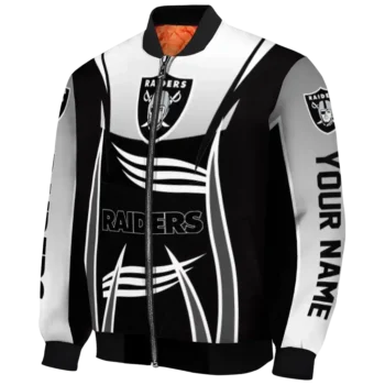 personalized las vegas raiders mesh effect black bomber jacket best selling