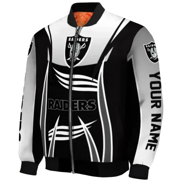 personalized las vegas raiders mesh effect black bomber jacket best selling
