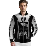 personalized las vegas raiders mesh effect black bomber jacket best selling