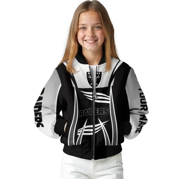 personalized las vegas raiders mesh effect black bomber jacket top rated